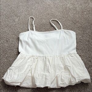 H&M Cream Peplum Tank Top